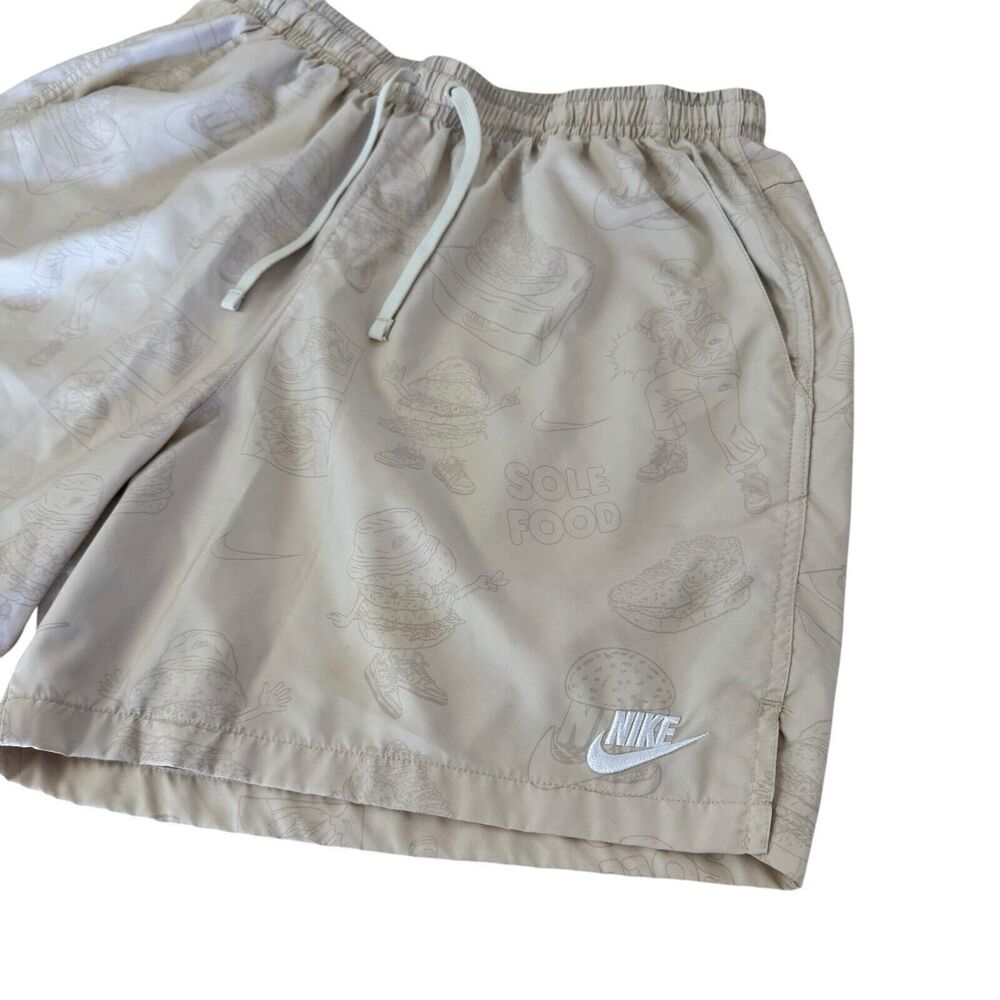 Nike Standard Fit Mid Thigh "Sole Food" Beige Shorts DR9781-238 Lined Graphic XL